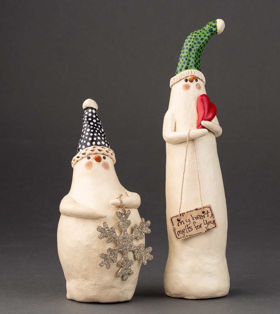 two cute handmade snowmen by Creations by Elizabeth